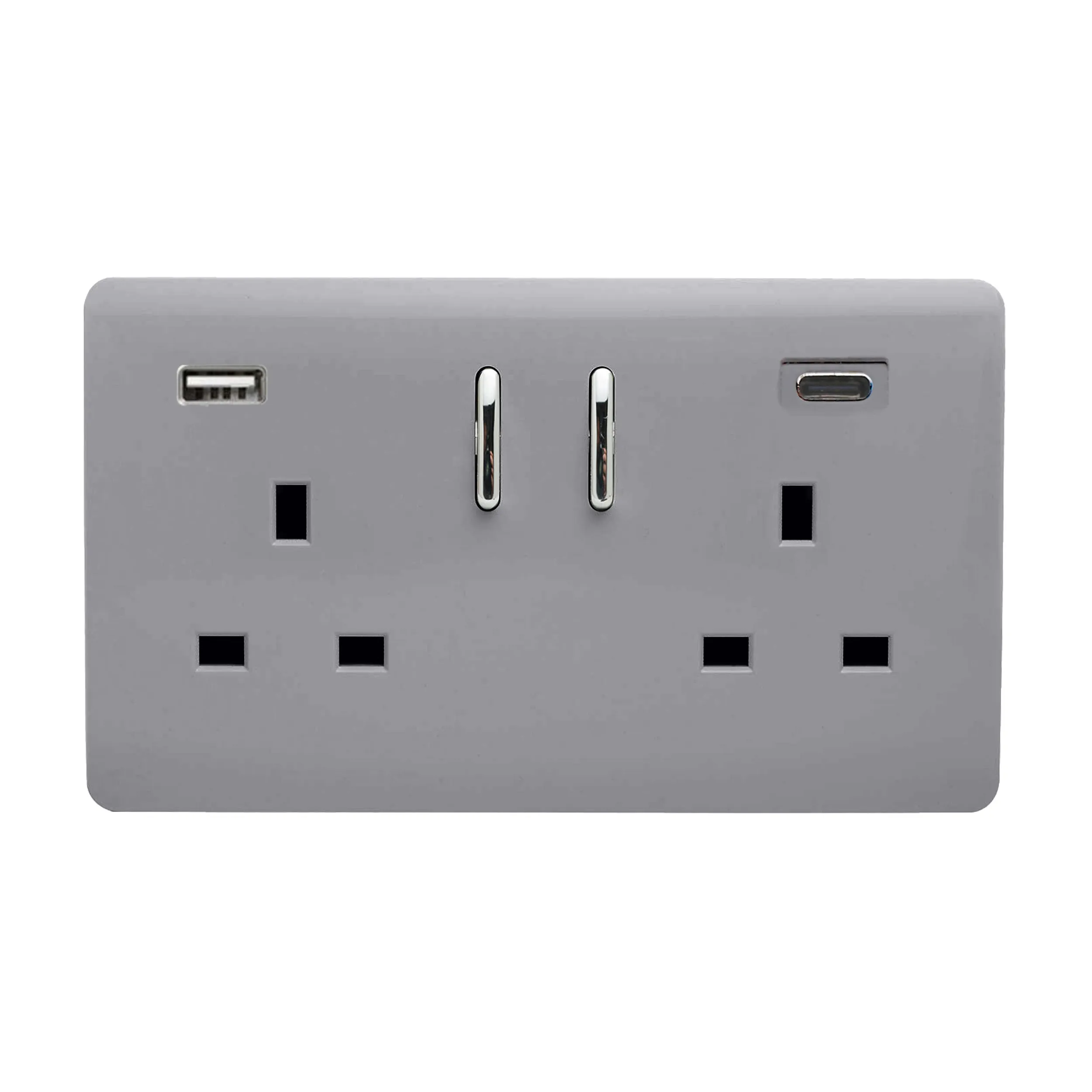 Platinum Silver Wiring Accessories Trendi Decorative Screwless